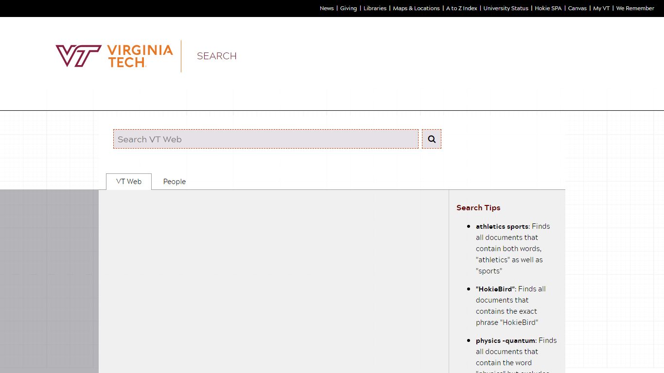 Virginia Tech - Search